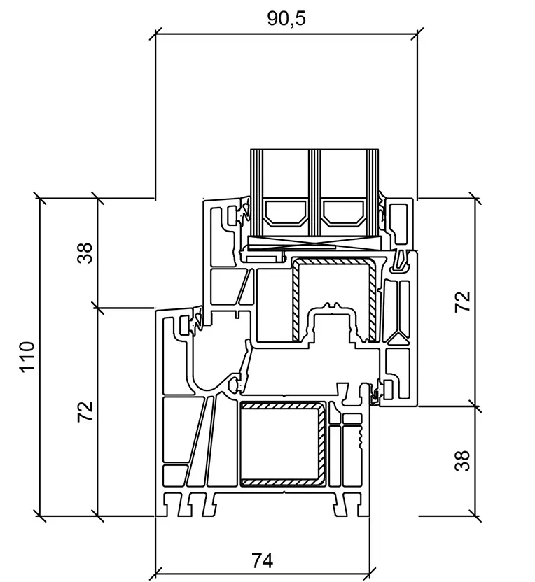 Gealan - Linear technický výkres